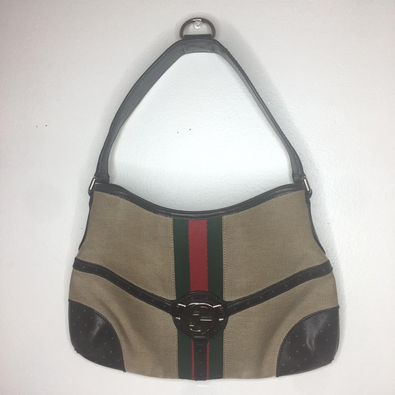 Gucci canvas hobo sale shoulder bag