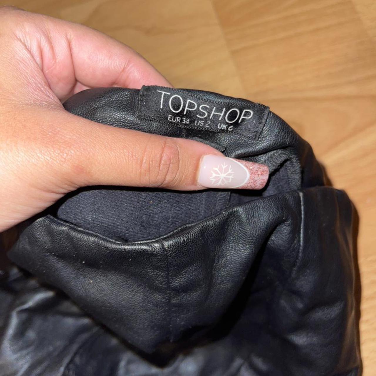 topshop faux leather leggings 🖤size 8 🖤can post - Depop