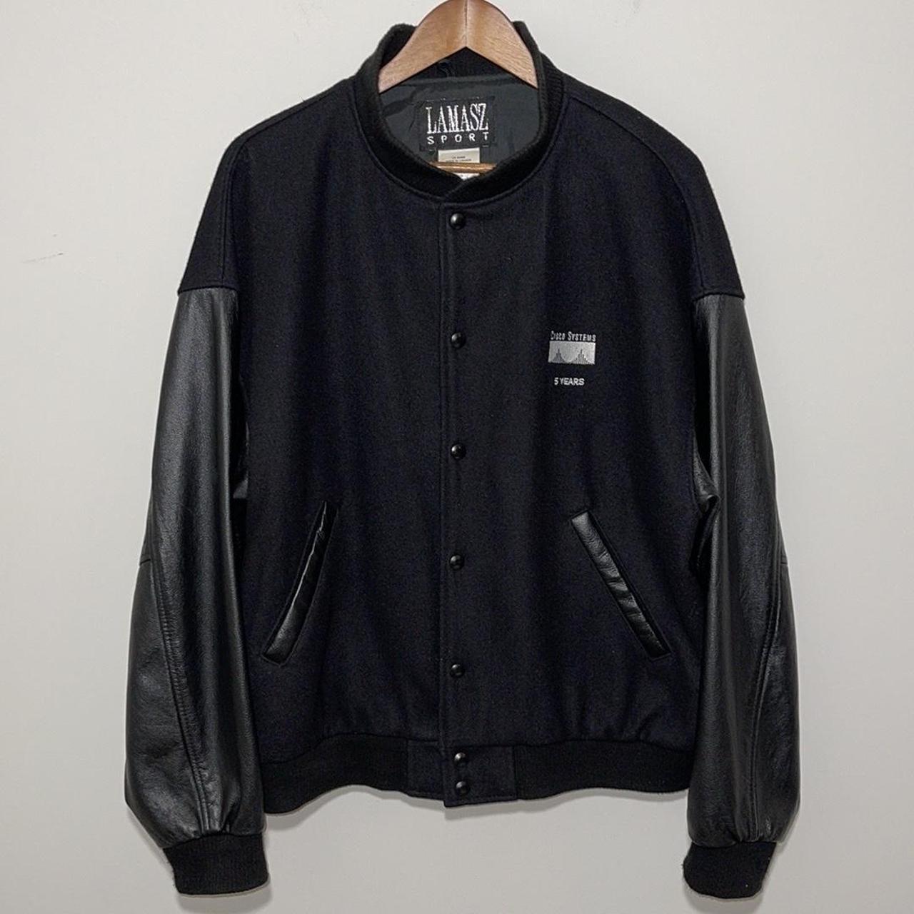 Cisco Systems wool leather jacket 90s XS Vintage Wool Leather Golden Bear Mens Varsity Bomber Jacket