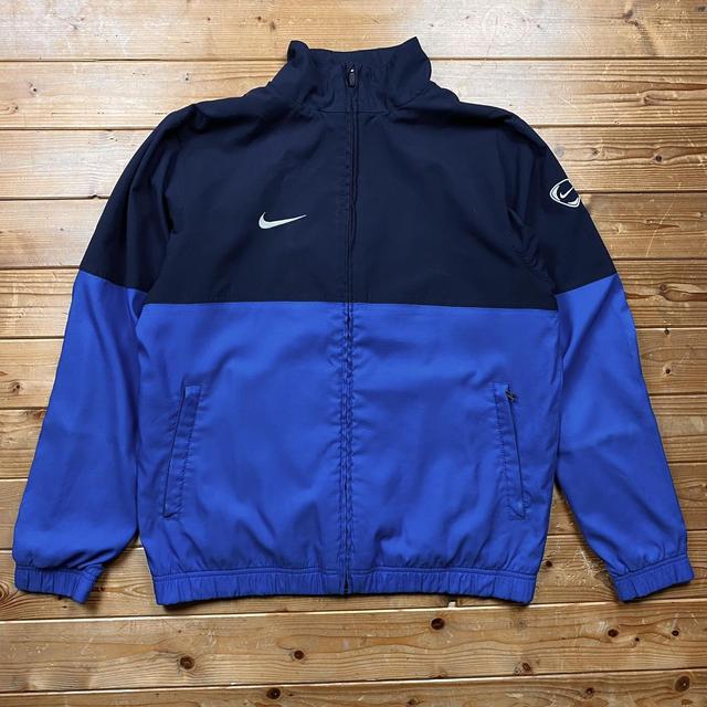 nike windbreaker black and blue