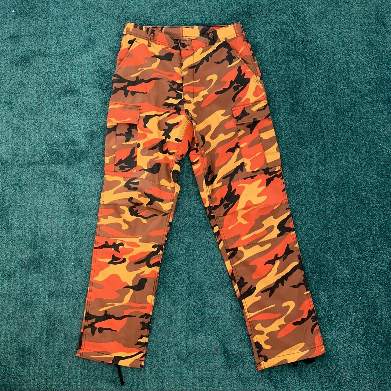 supreme orange camo pants