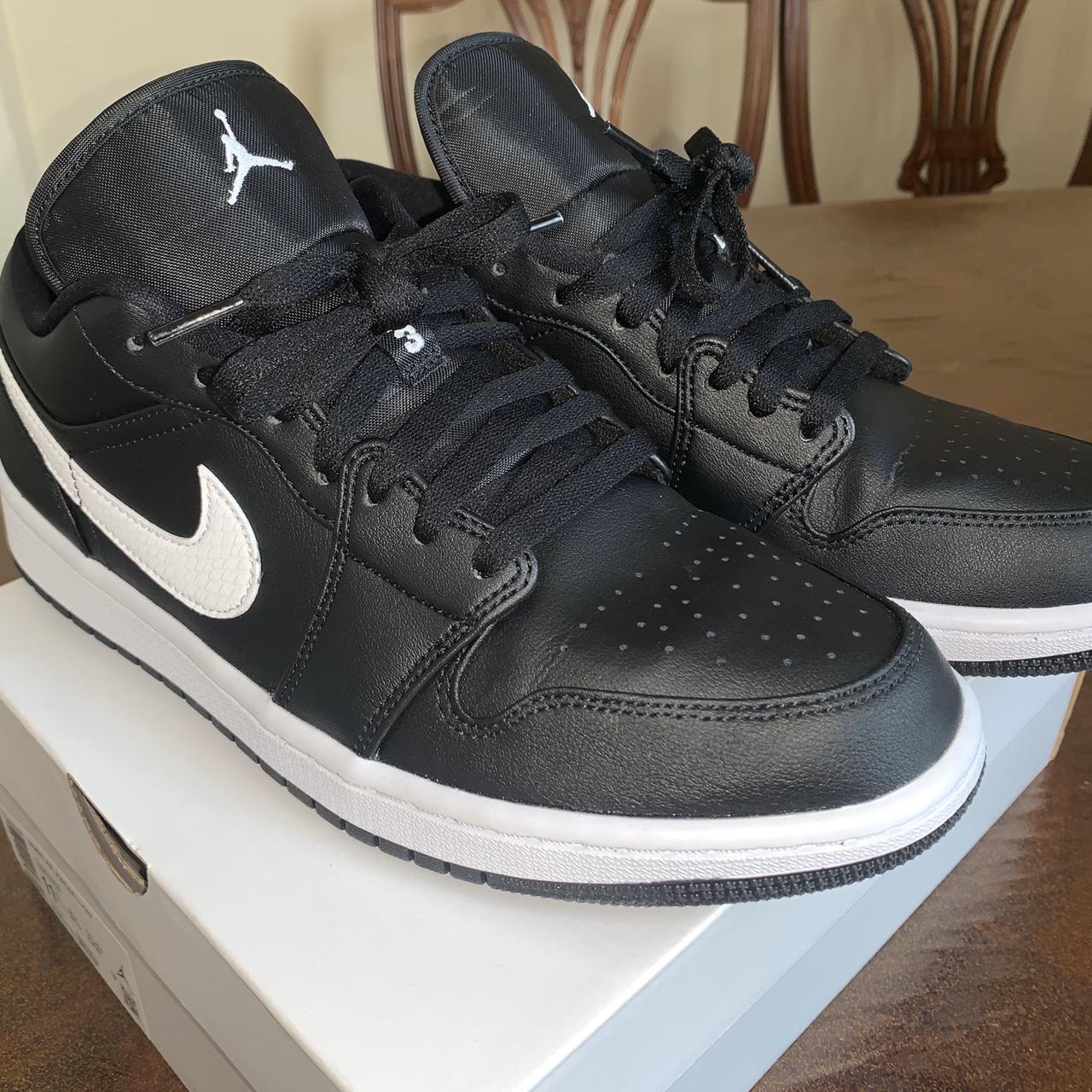 Nike Jordan 1 Low women’s in black and white... - Depop