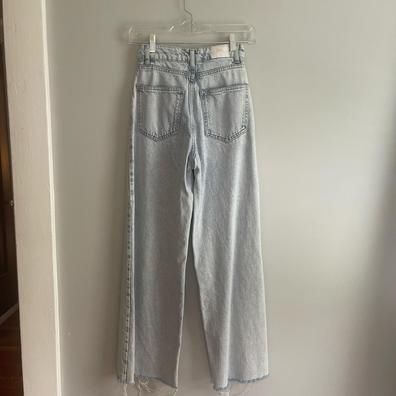 Zara cutout wide leg jeans! High waisted, sooo... Depop