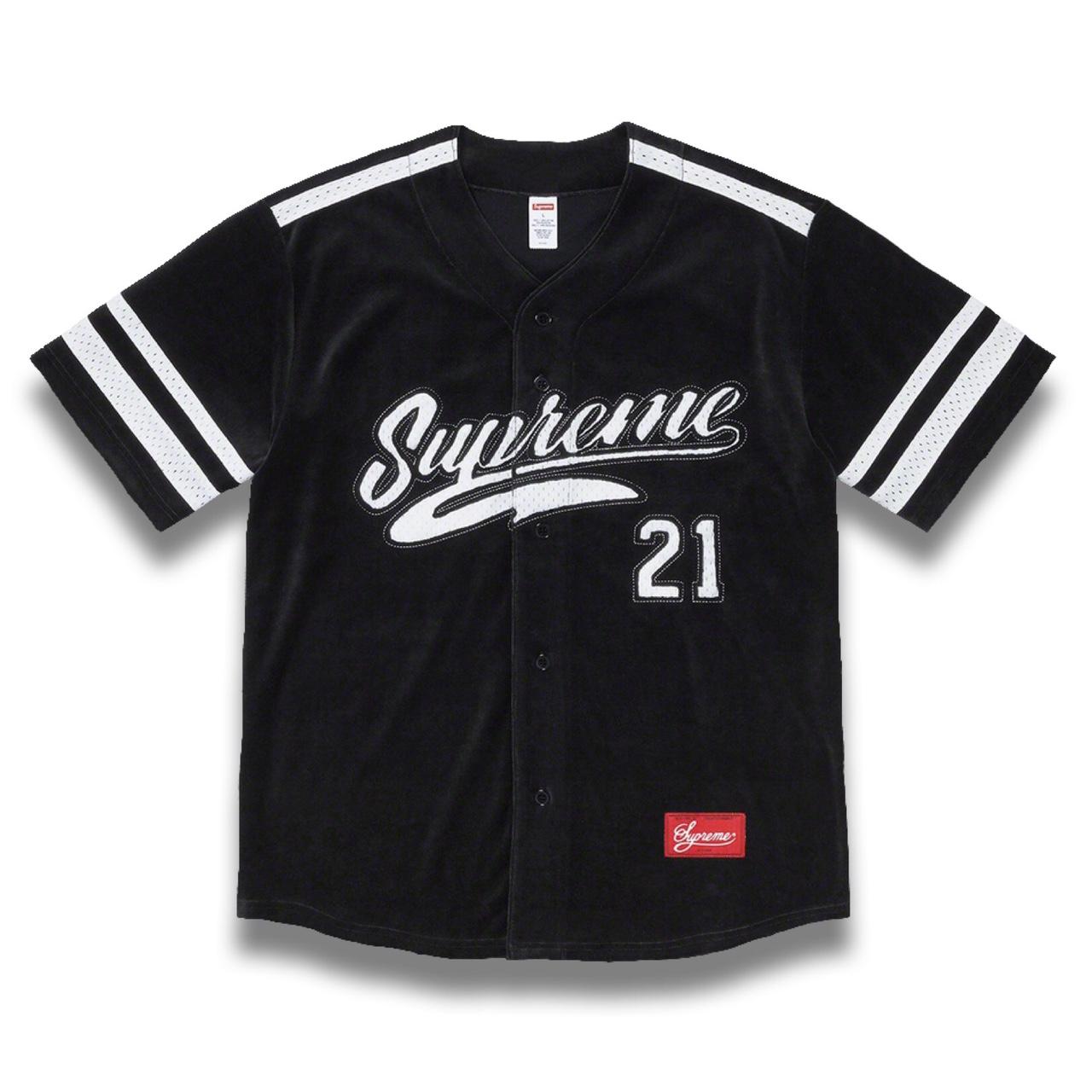 Supreme Velour Baseball Jersey , Black, Fall/Winter
