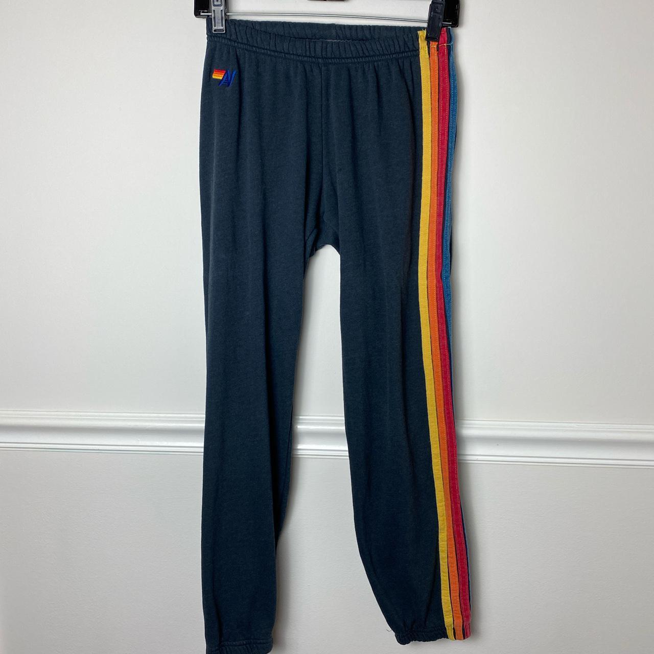 Aviator Nation 5 stripe sweatpants in navy flaws Depop