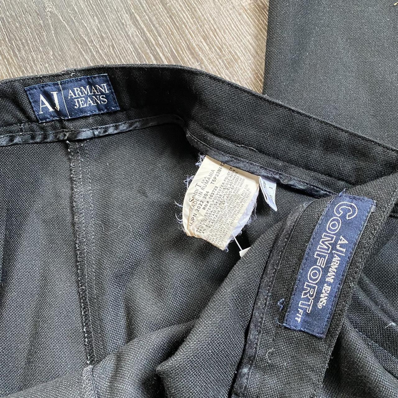 Vintage Armani Jeans low rise black flare trousers.... - Depop