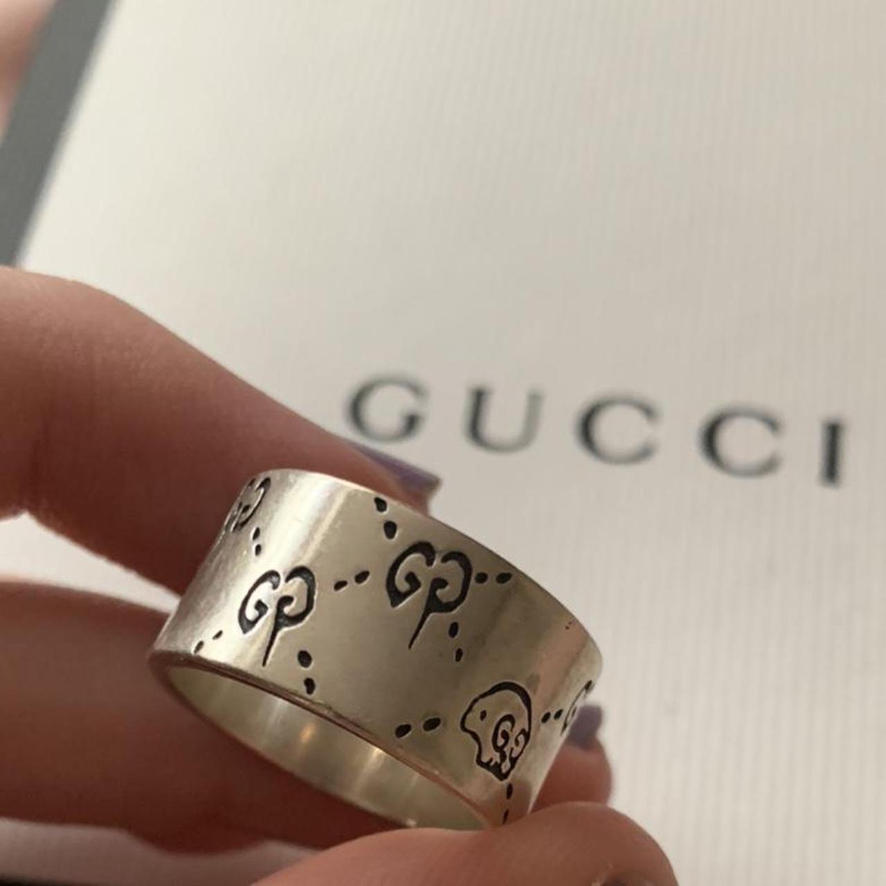 Gucci silver ghost skull cheapest ring