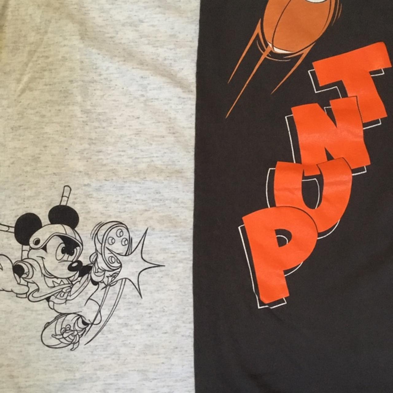 Mickey and Goofy Disney shirt two tone split, paint - Depop