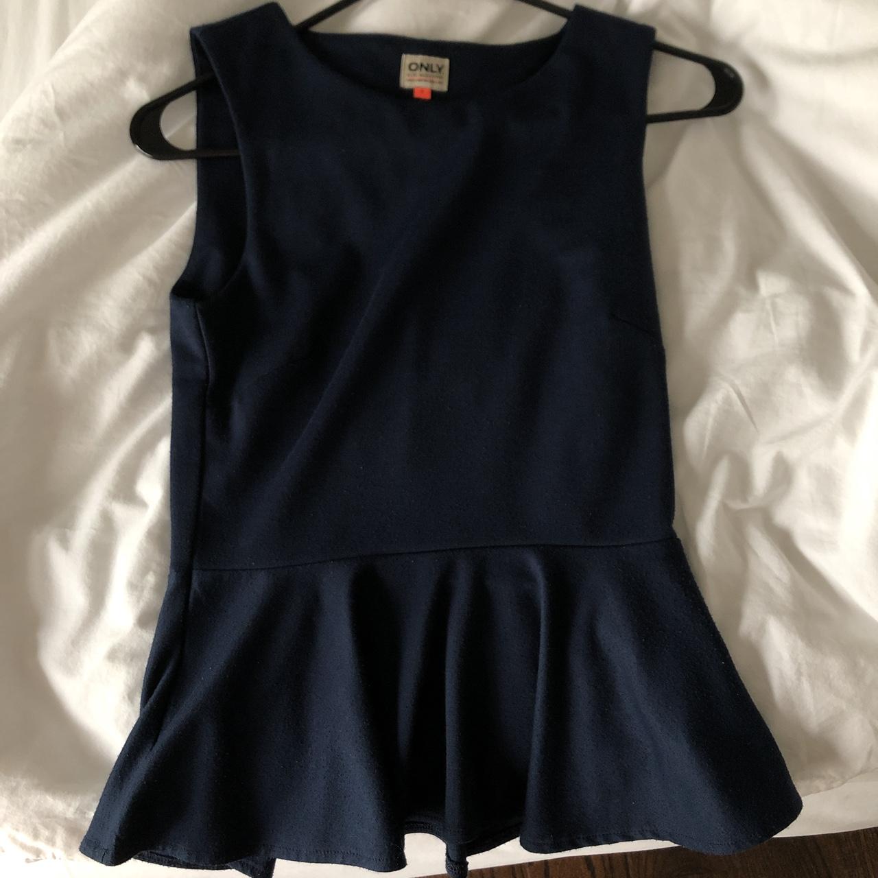Navy blue peplum top from Only So cute and... - Depop