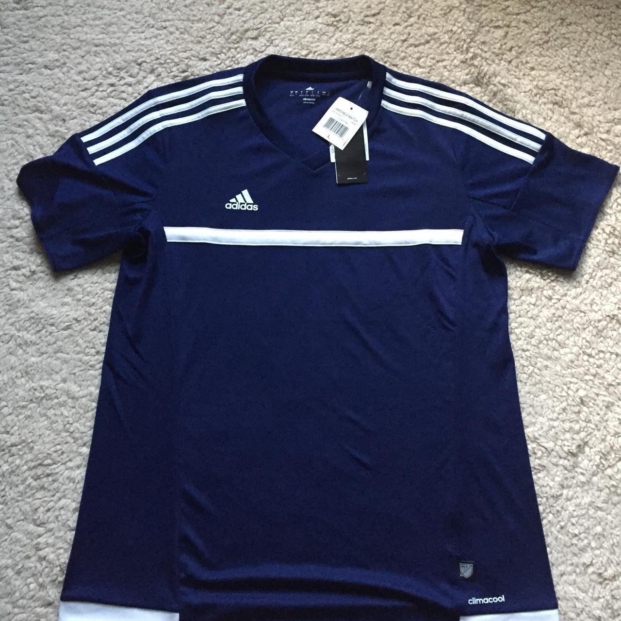 Adidas Women’s Soccer Jersey in Navy. Brand New.... - Depop