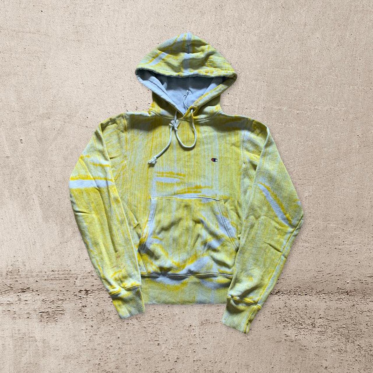 yellow tie dye champion hoodie