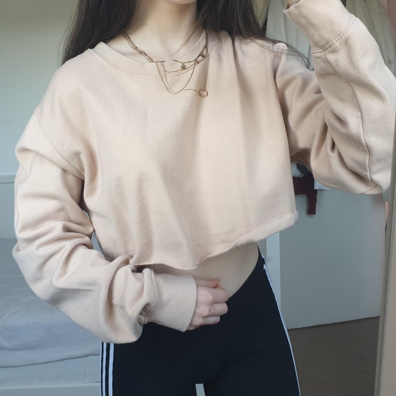 Beige discount cropped jumper