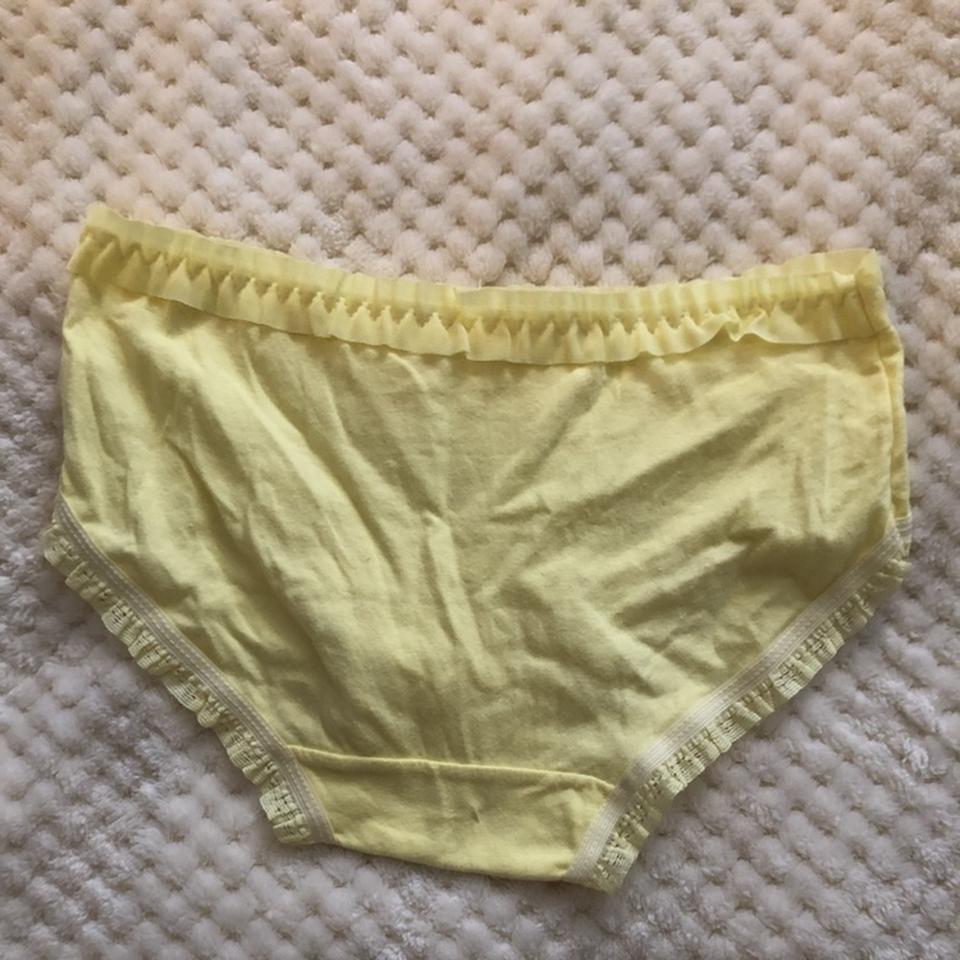 Vintage deadstock pastel yellow undies screenprinted - Depop