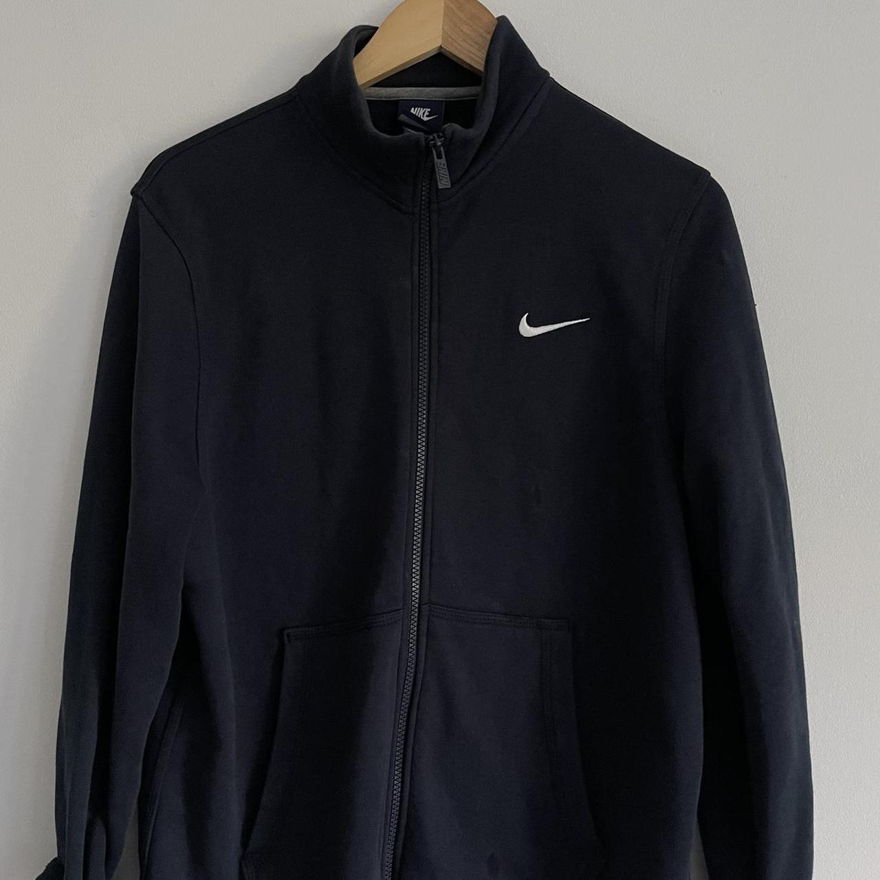 Nike foundation navy zip up fleece jacket Size... - Depop