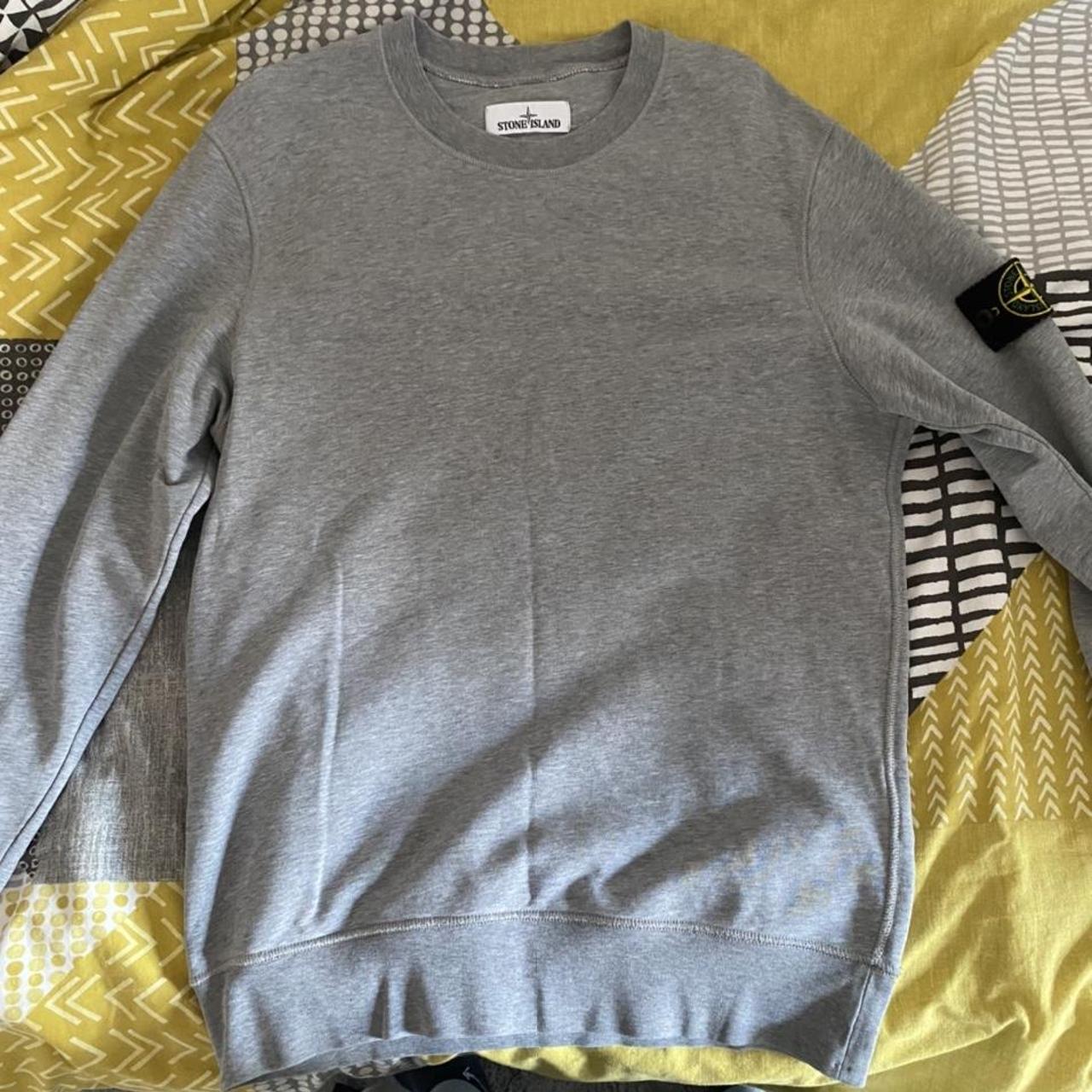 Grey medium Stone Island sweatshirt Large but fits... - Depop