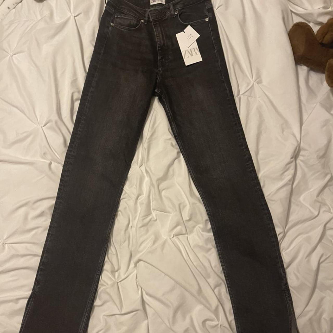 hi rise split skinny jeans