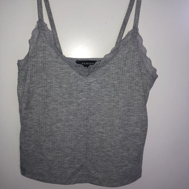 gray lace trim cami top! reminds me so much of skims - Depop