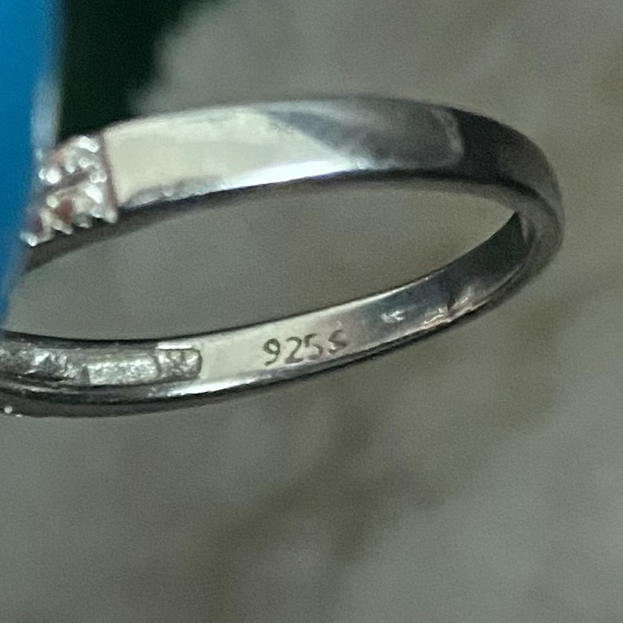 925 Silver Diamond Shaped Stamp Inside Ring Silver Statement