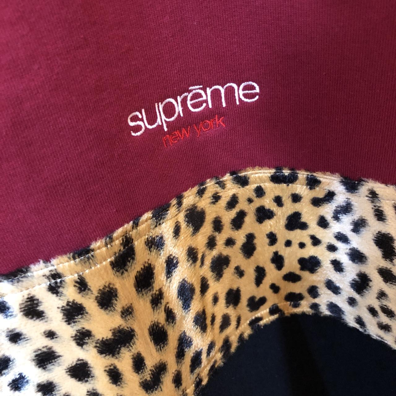 Supreme Leopard Panel Half Zip Sweatshirt