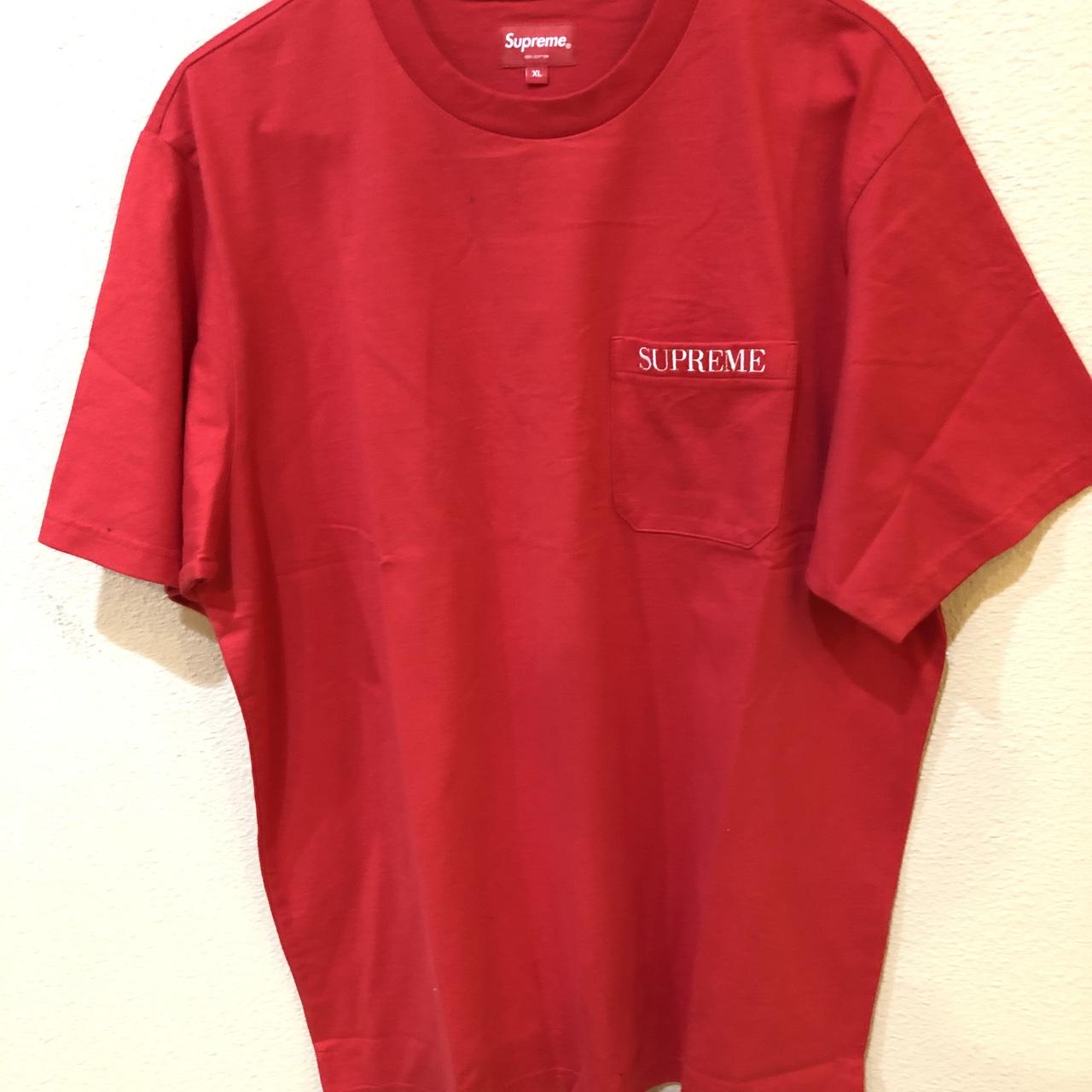 Supreme red pocket clearance tee