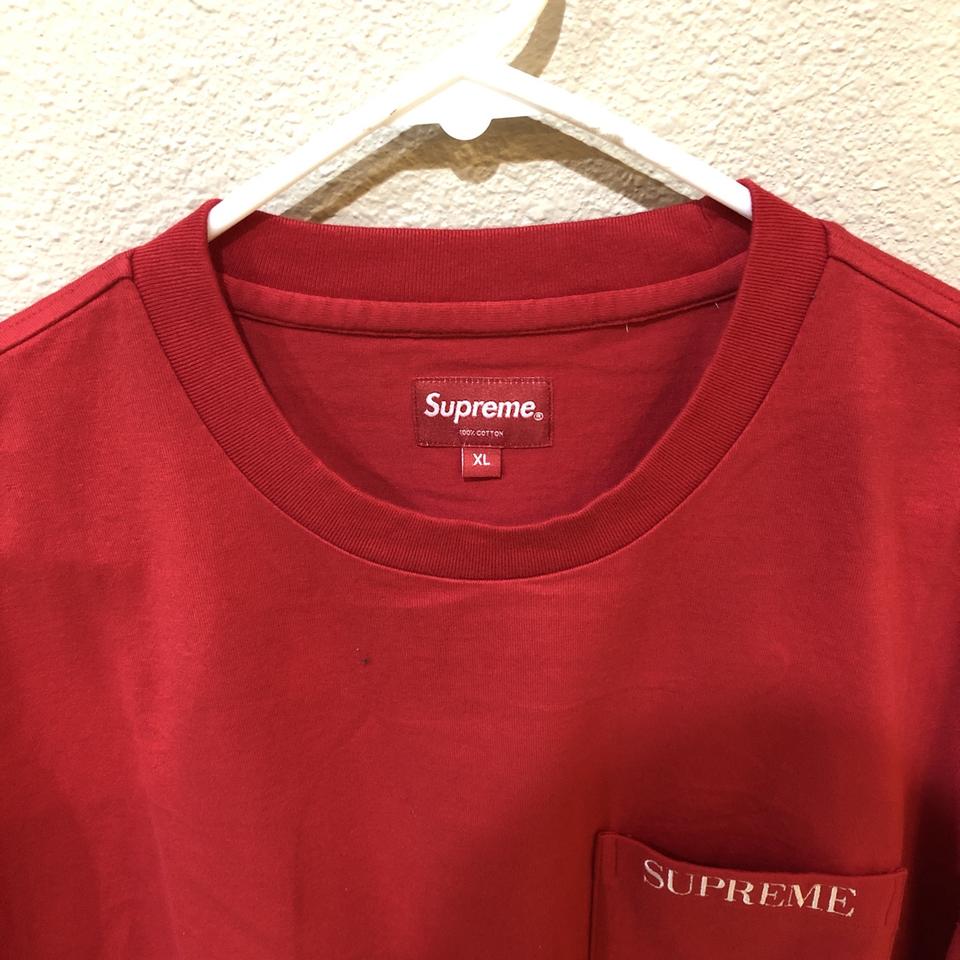 Supreme, Shirts, Supreme Embroidered Pocket Tshirt Red