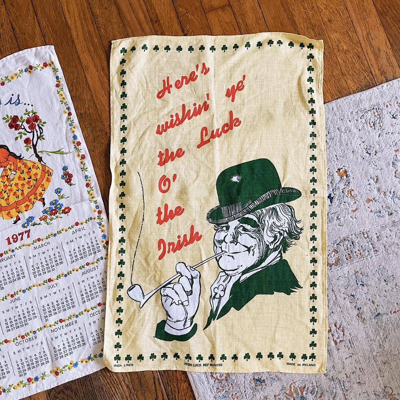 Vintage Irish Linen Tea Towel Made In Ireland I Depop   P0 