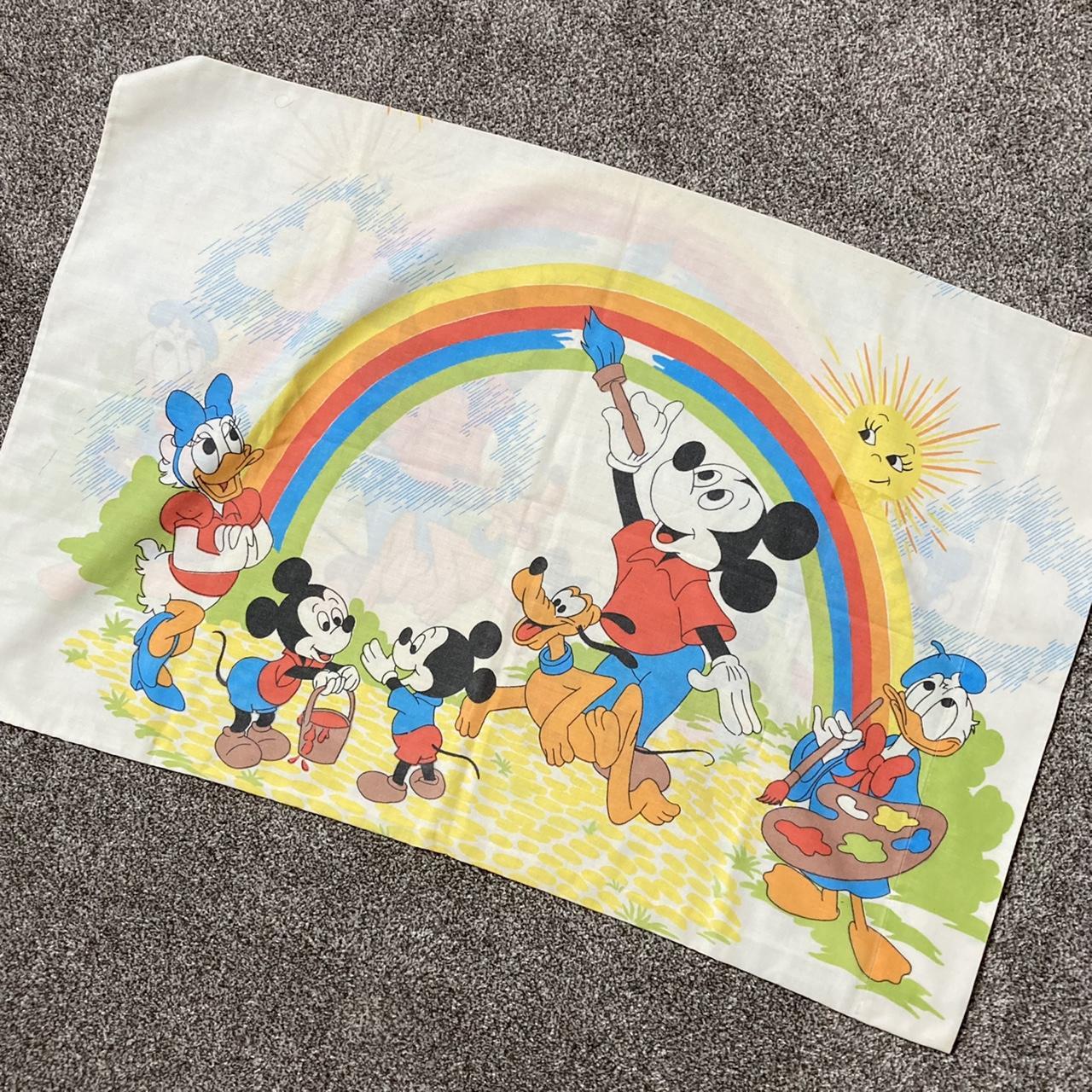 Vintage Mickey Mouse graphic pillow case 30”x20”.... - Depop