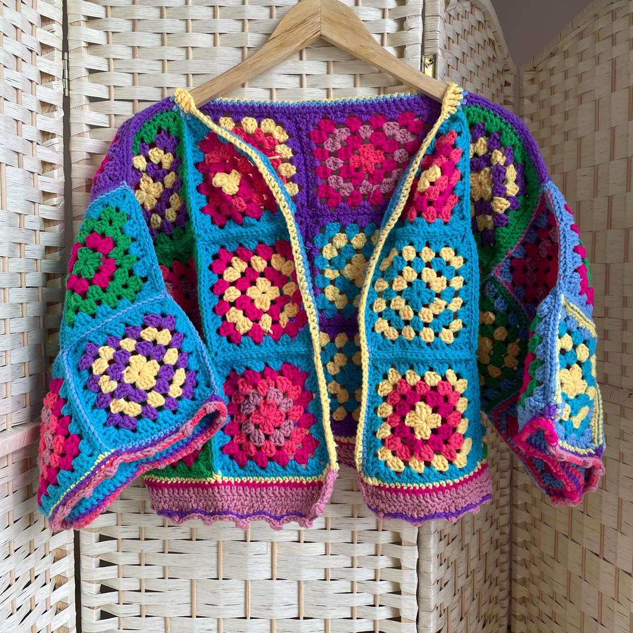 Multi coloured 2024 crochet cardigan