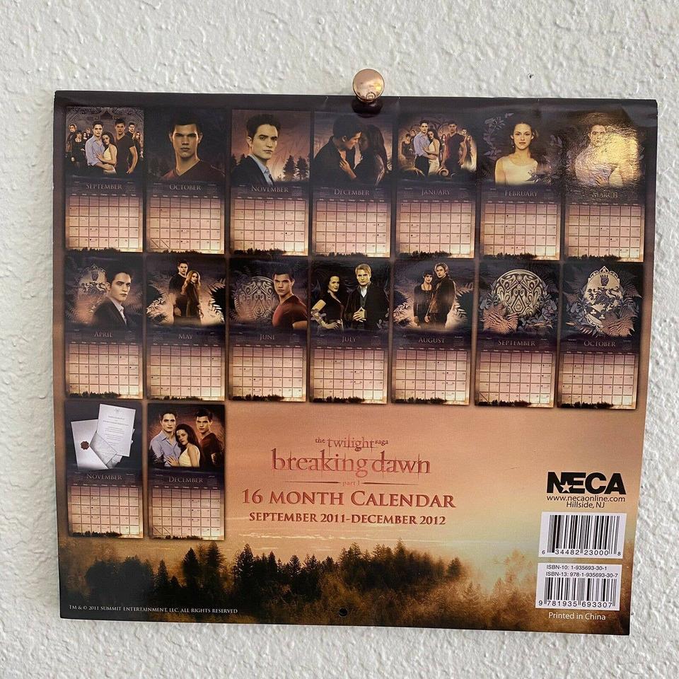 The Twilight Saga Breaking Dawn Calendar 16 Month - Depop