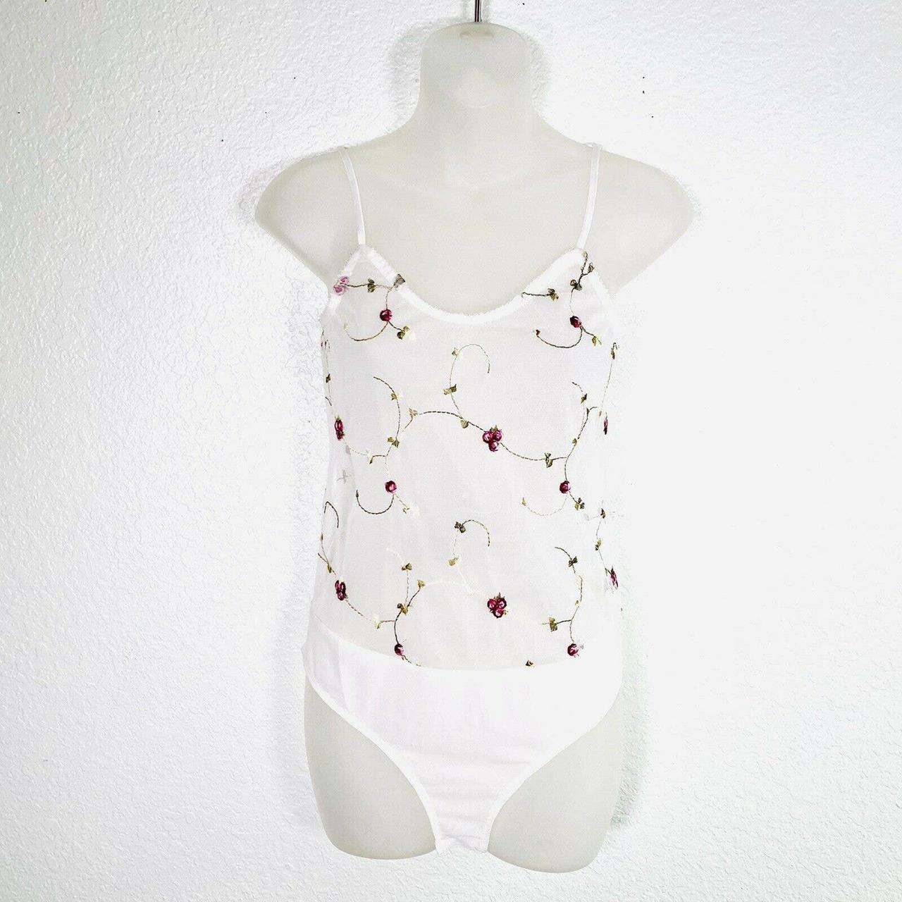 Honey Punch Embroidered Floral Sheer Bodysuit Top... Depop