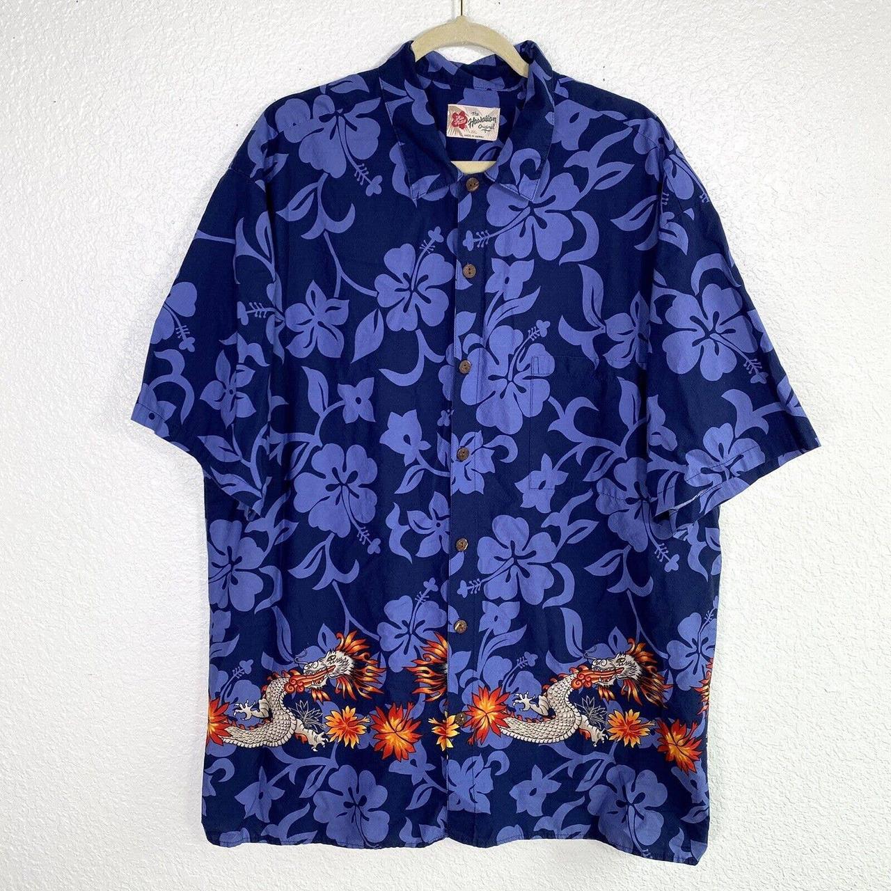 Hilo Hattie Hawaiian Dragon Shirt Mens 2XL XXL... - Depop