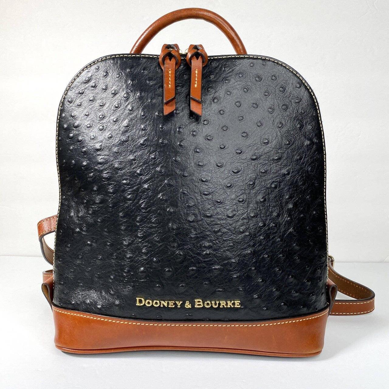 Dooney Bourke Backpack Zip Pod Ostrich Leather Purse... Depop