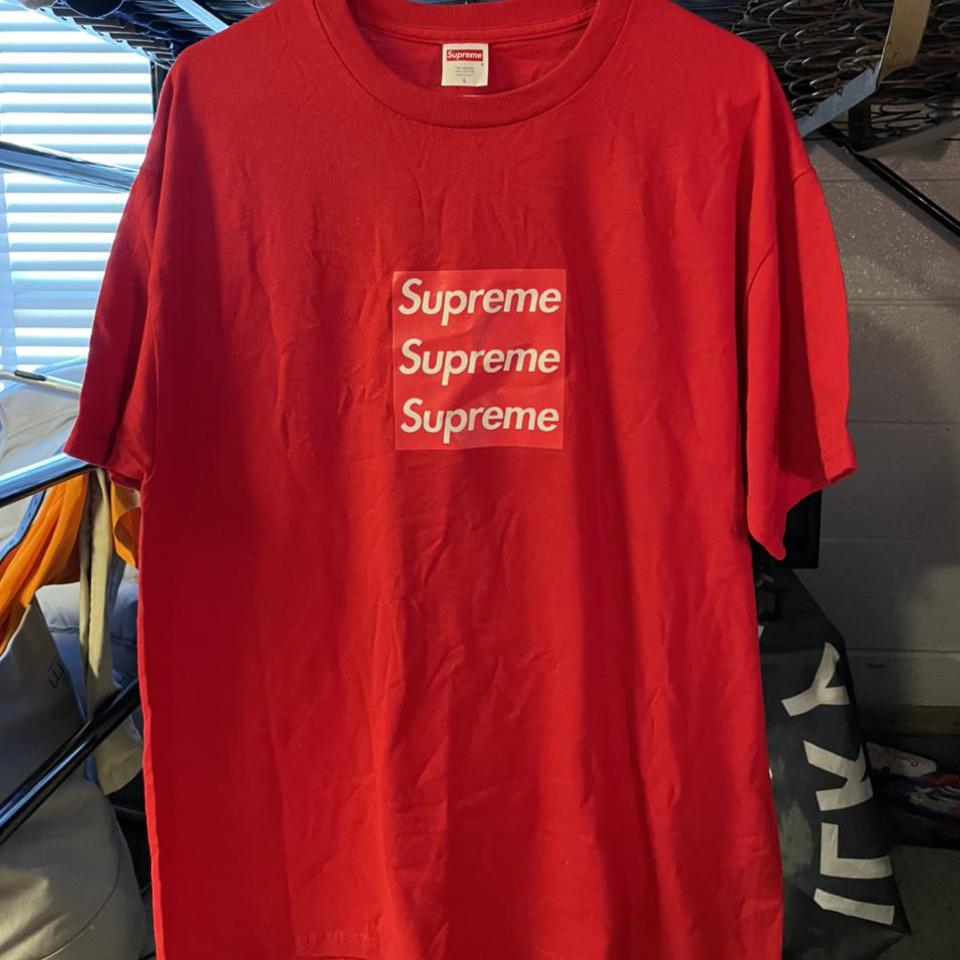 Supreme / Swarovski Box Logo Tee Red / Red - Depop