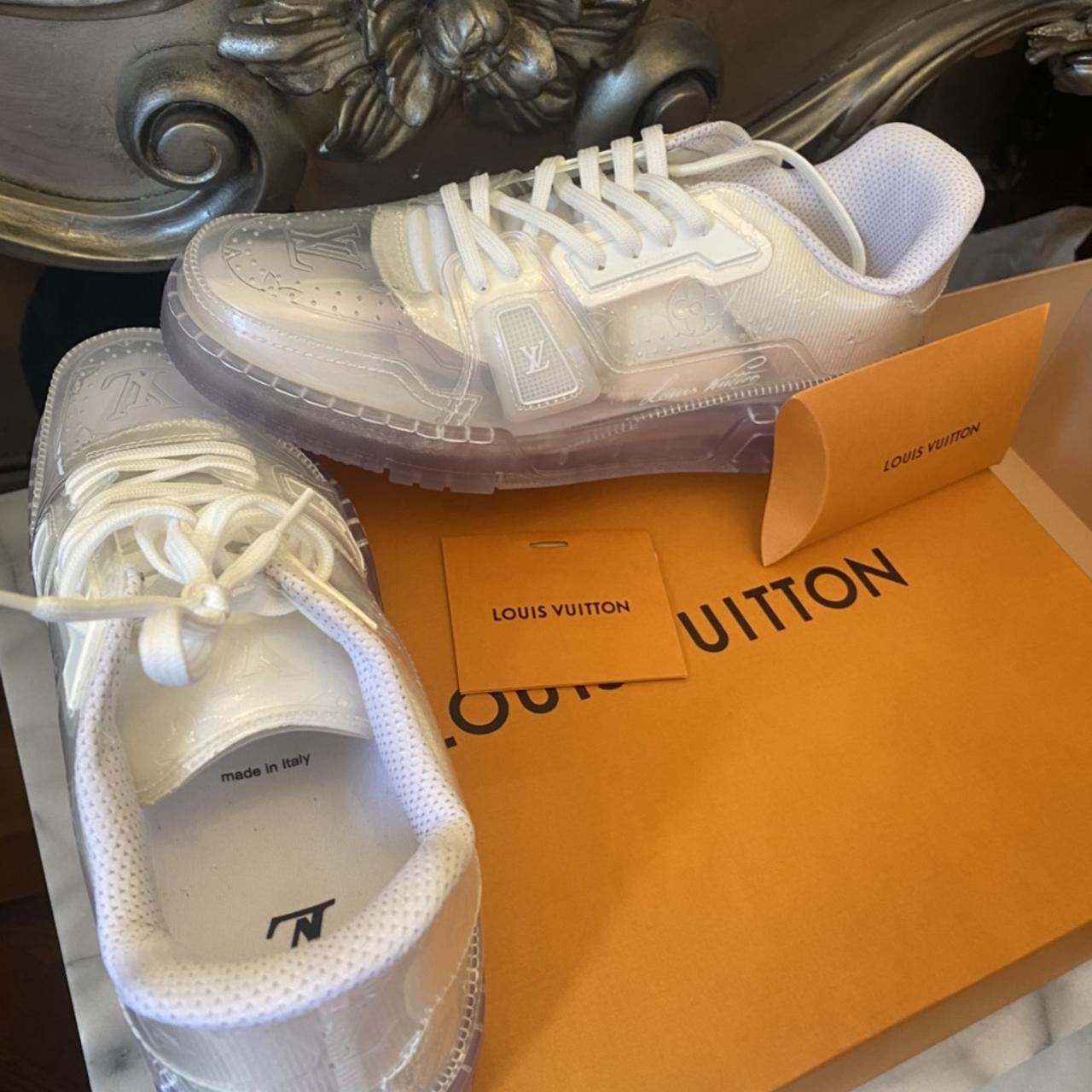 Louis Vuitton Transparent Trainers in Pink by Virgil - Depop
