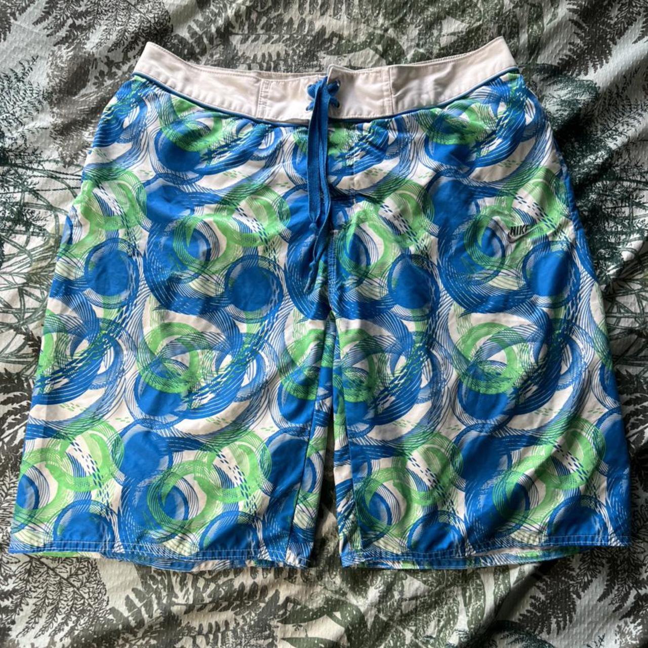 Nike Men's Blue and Green Swim-briefs-shorts | Depop