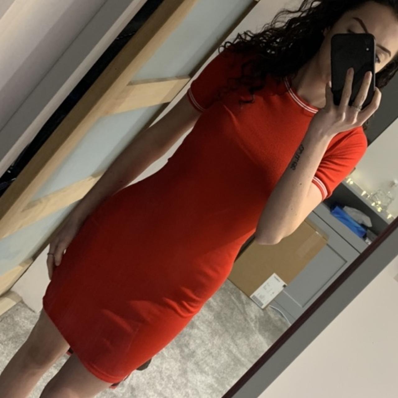 H&m red striped on sale dress