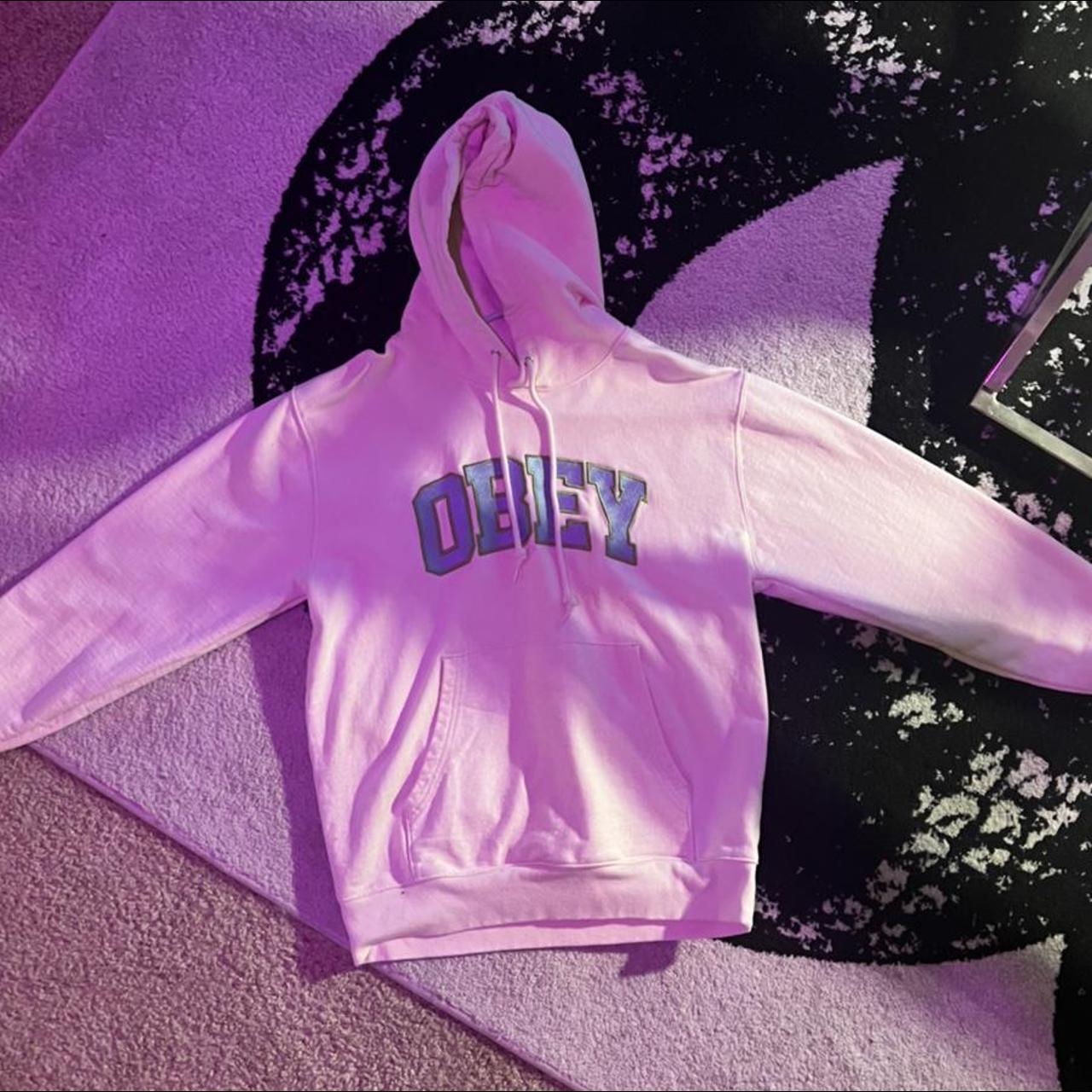 Cream Obey Hoodie Like new only wore once Depop