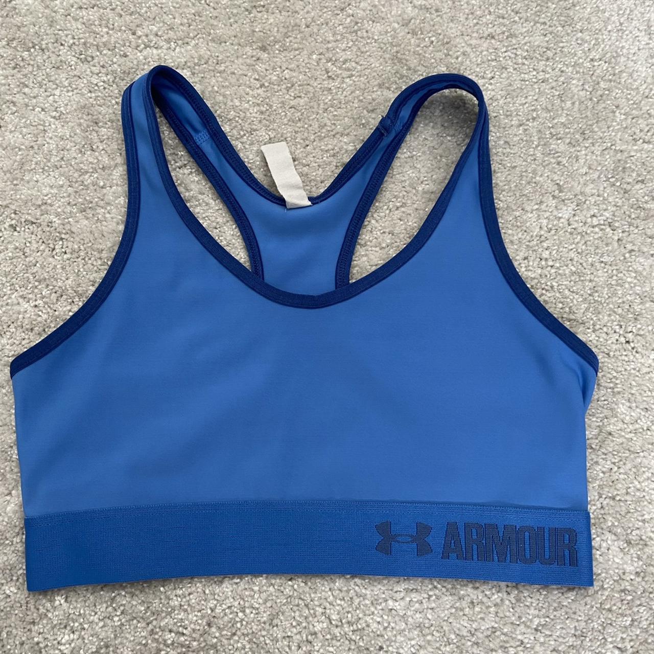 Under Armour Blue Sports Bra Size S Used But Depop 