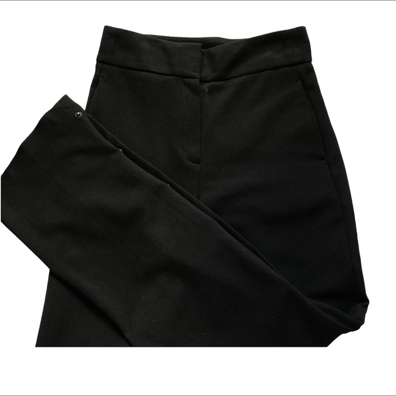 Black wide leg side button trouser Thick material - Depop
