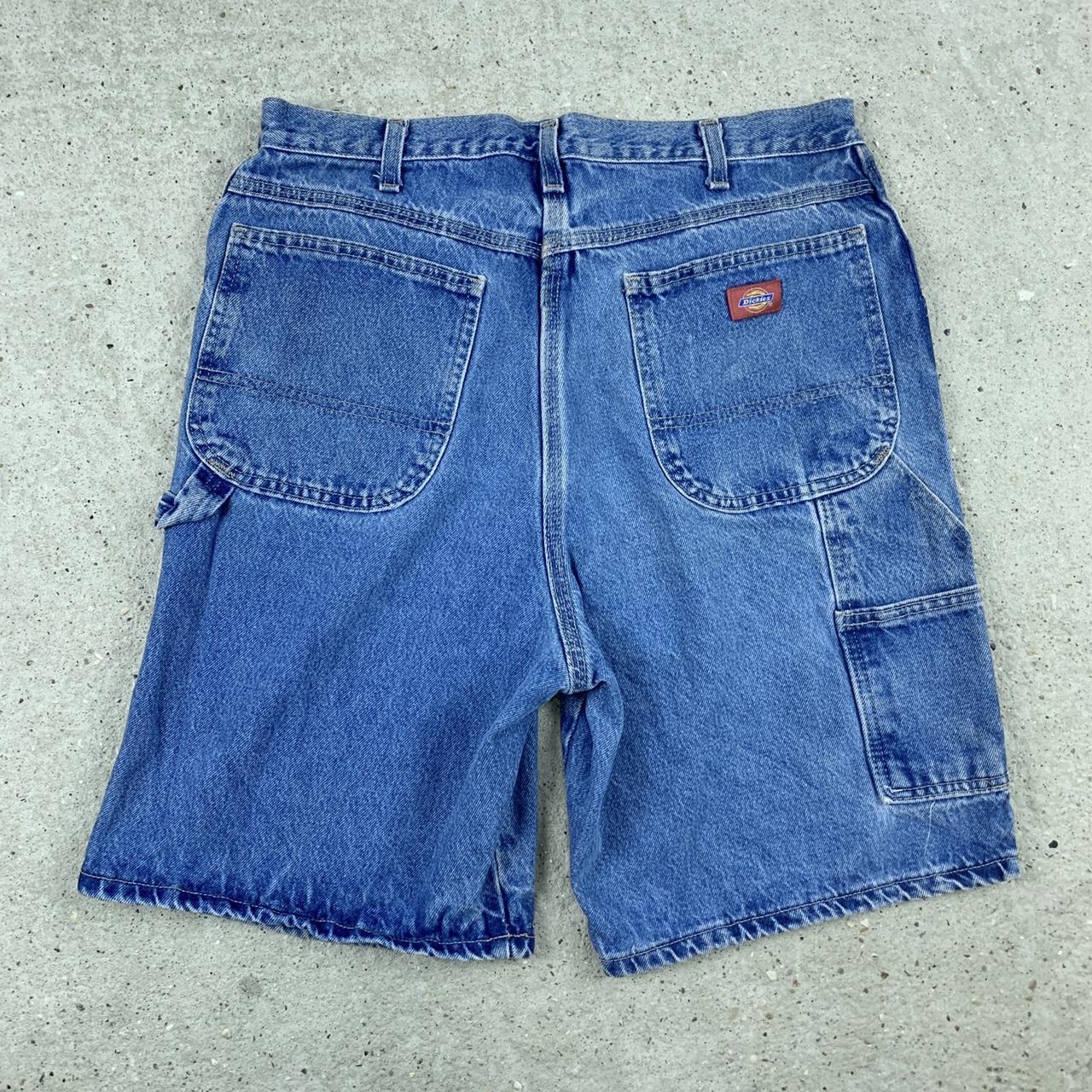 Vintage Dickies denim carpenter shorts in blue.... - Depop