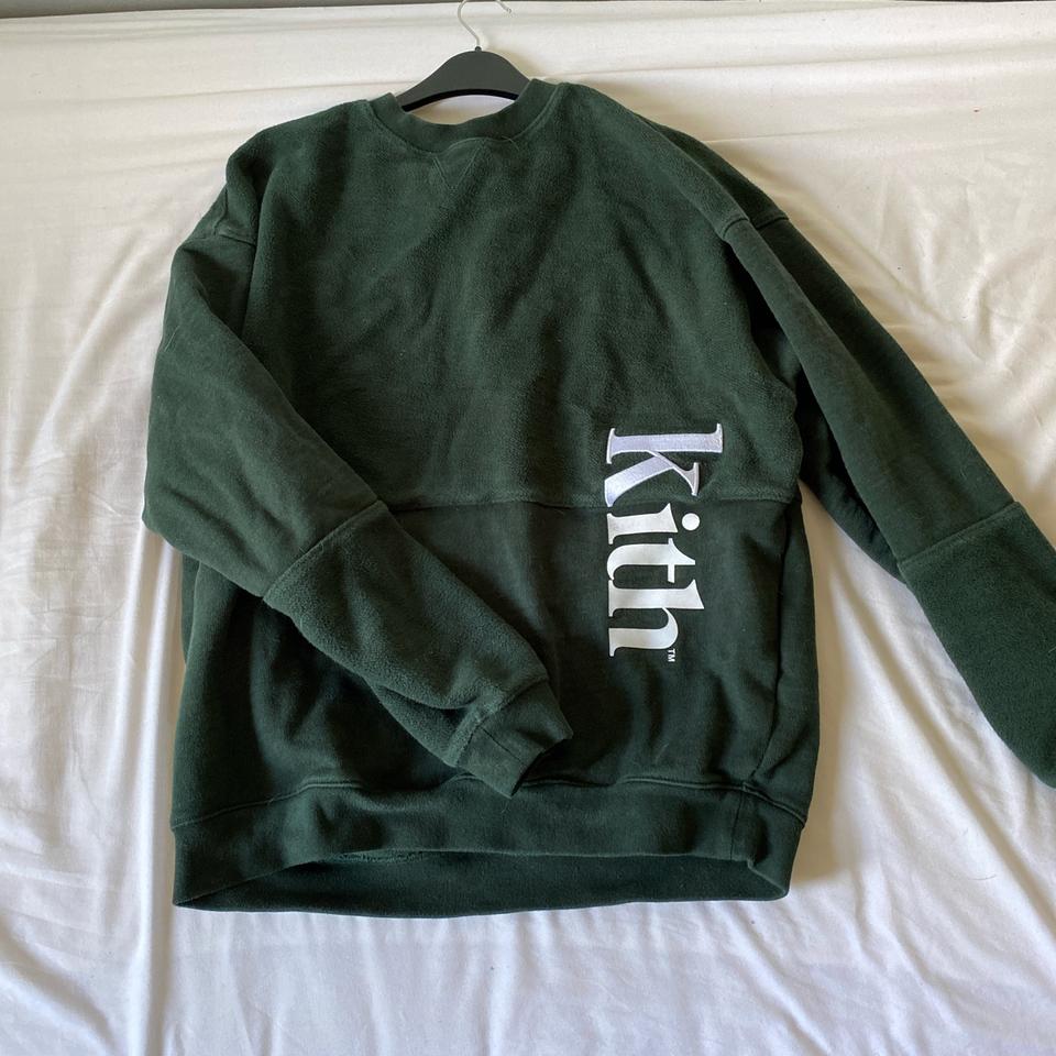 Kith Green Paneled Crewneck Size Medium but fits... - Depop