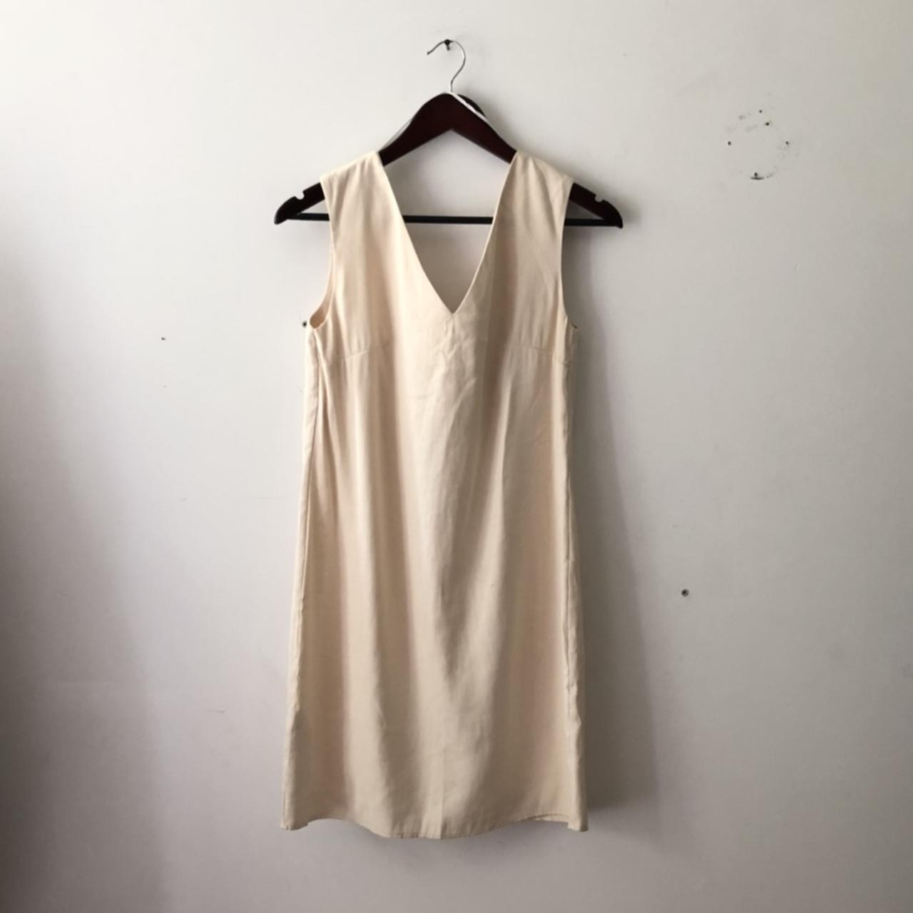 Mango Women's Cream Dress | Depop