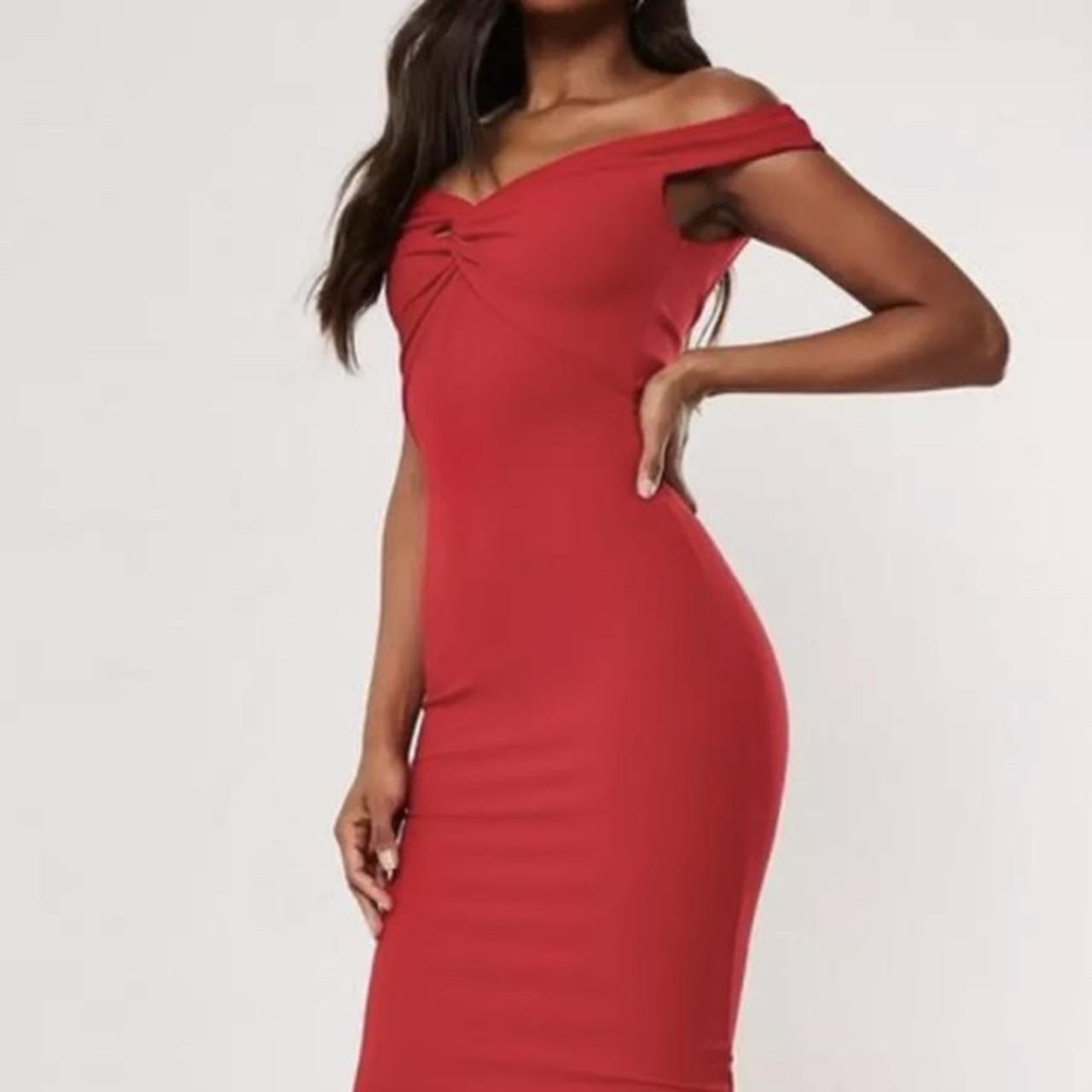 Missguided red outlet bardot dress