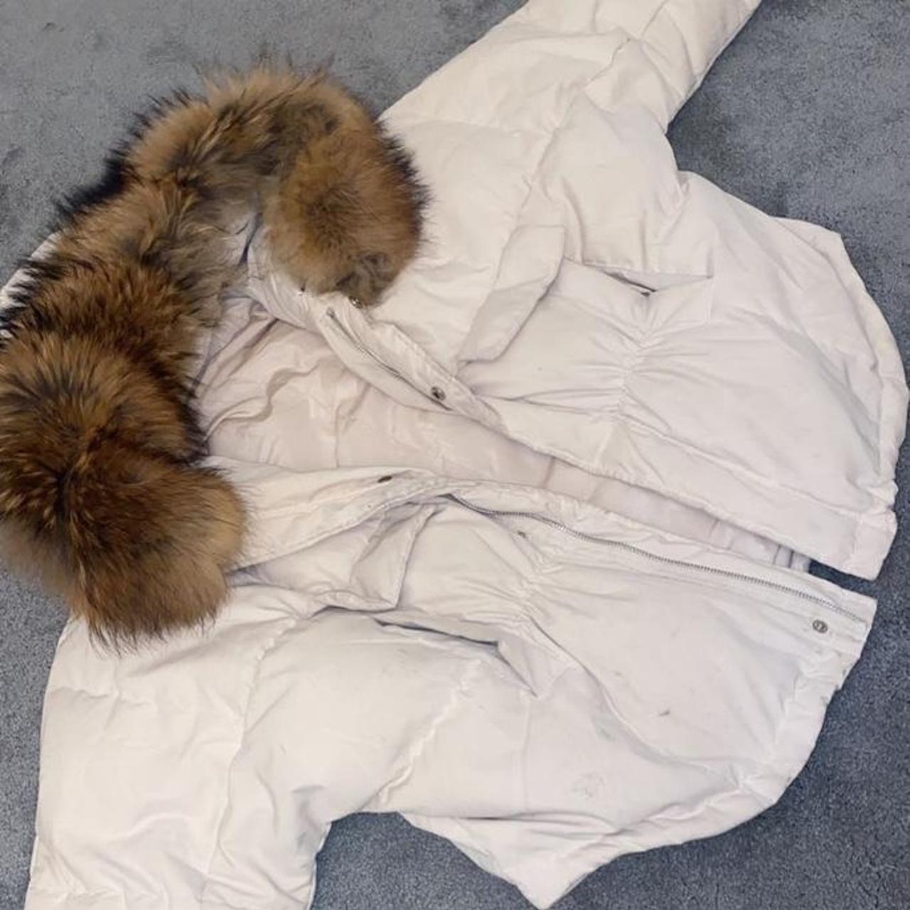 ITEM noughts and kisses beige parker coat with real... Depop