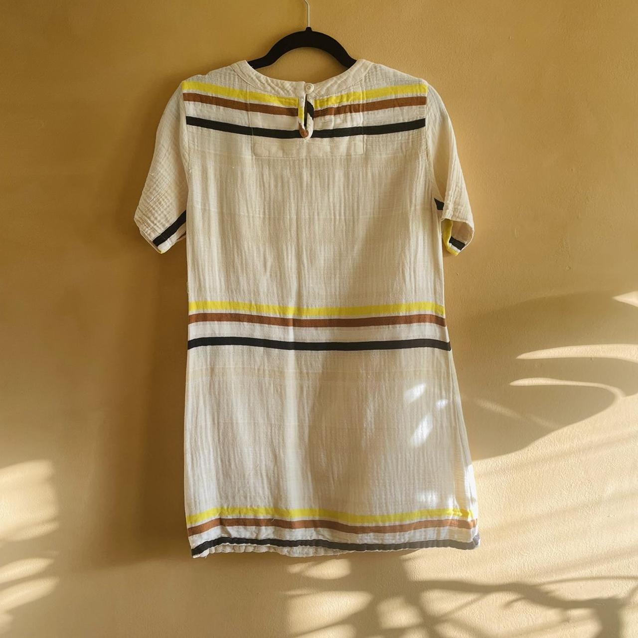 Ace Jig Cotton Striped Mini Shift Dress In Size Depop