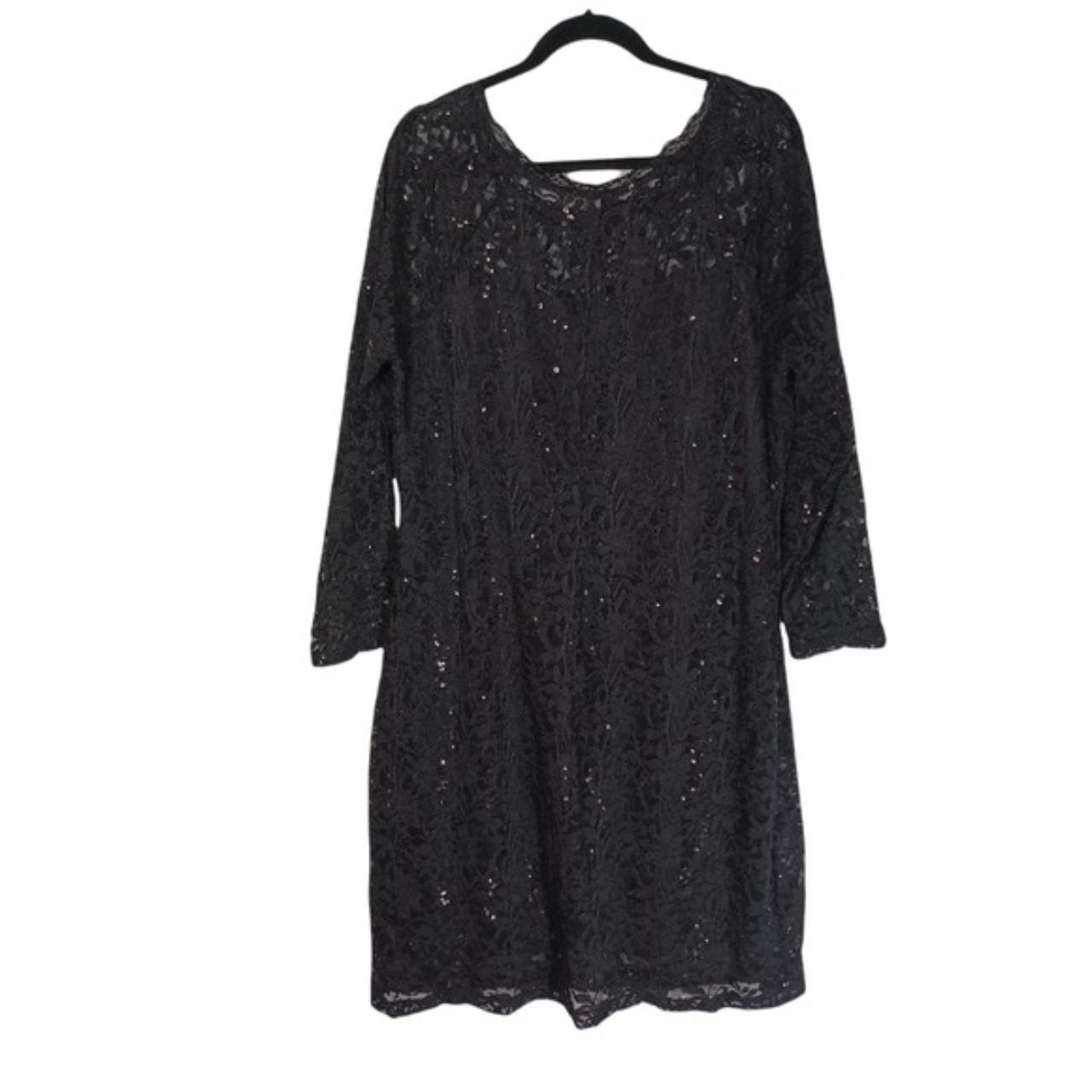 CANDALITE WOMEN S Black Lace Sequin Dress Size