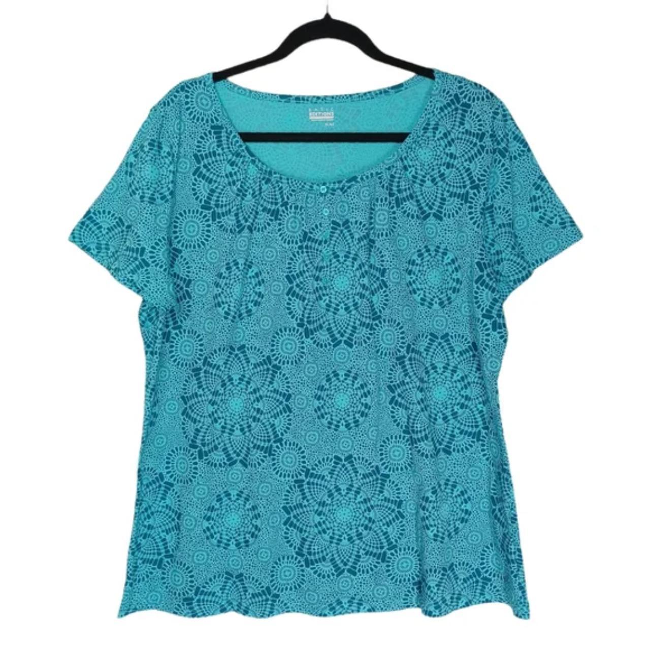 Basic Editions Women's Blouse - Blue - XL – BASIC… - image 1