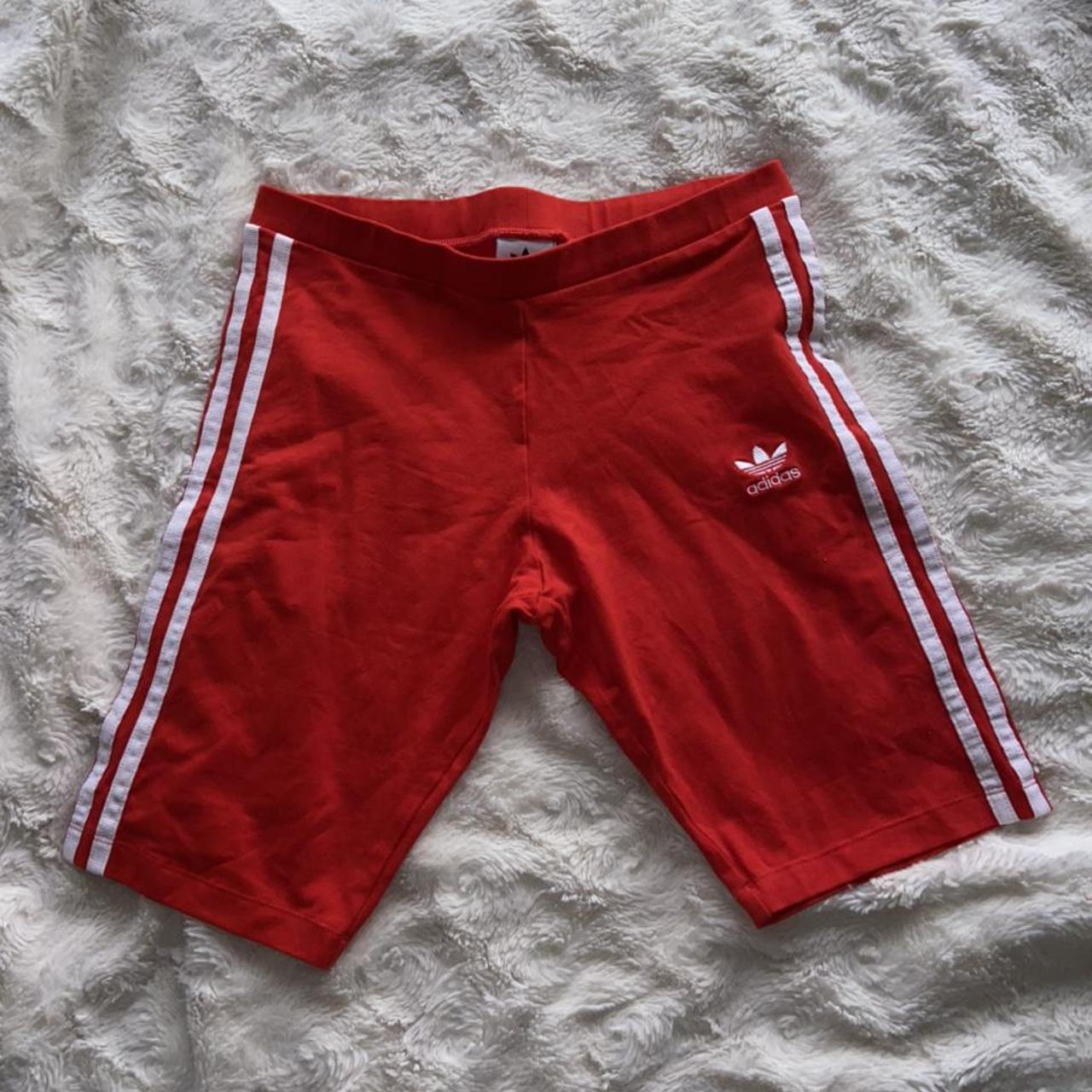 red adidas biker shorts