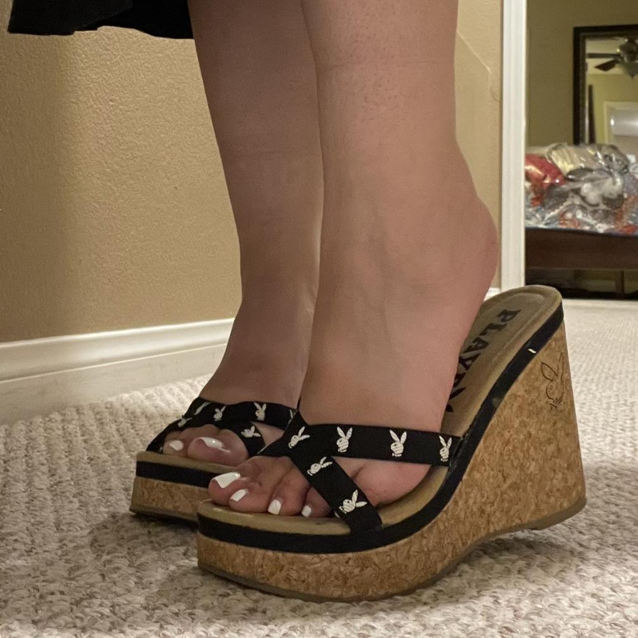 playboy platform sandals