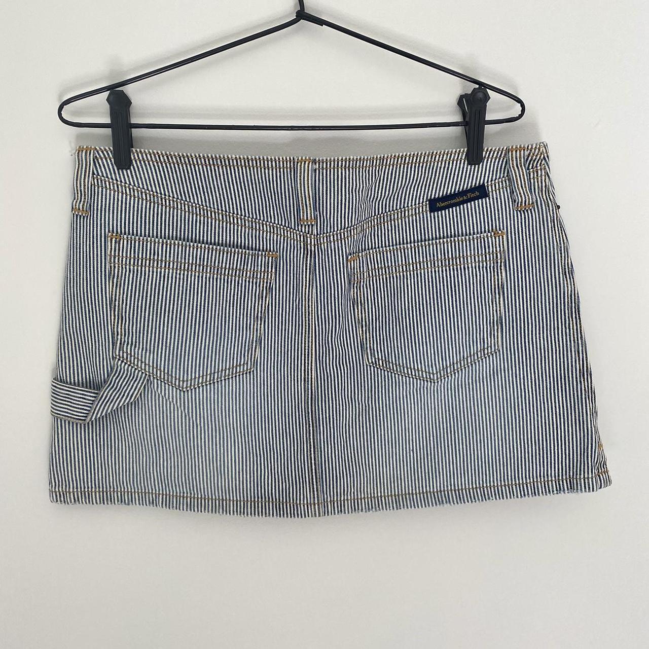 Vintage Abercrombie & Fitch denim mini skirt, blue... - Depop